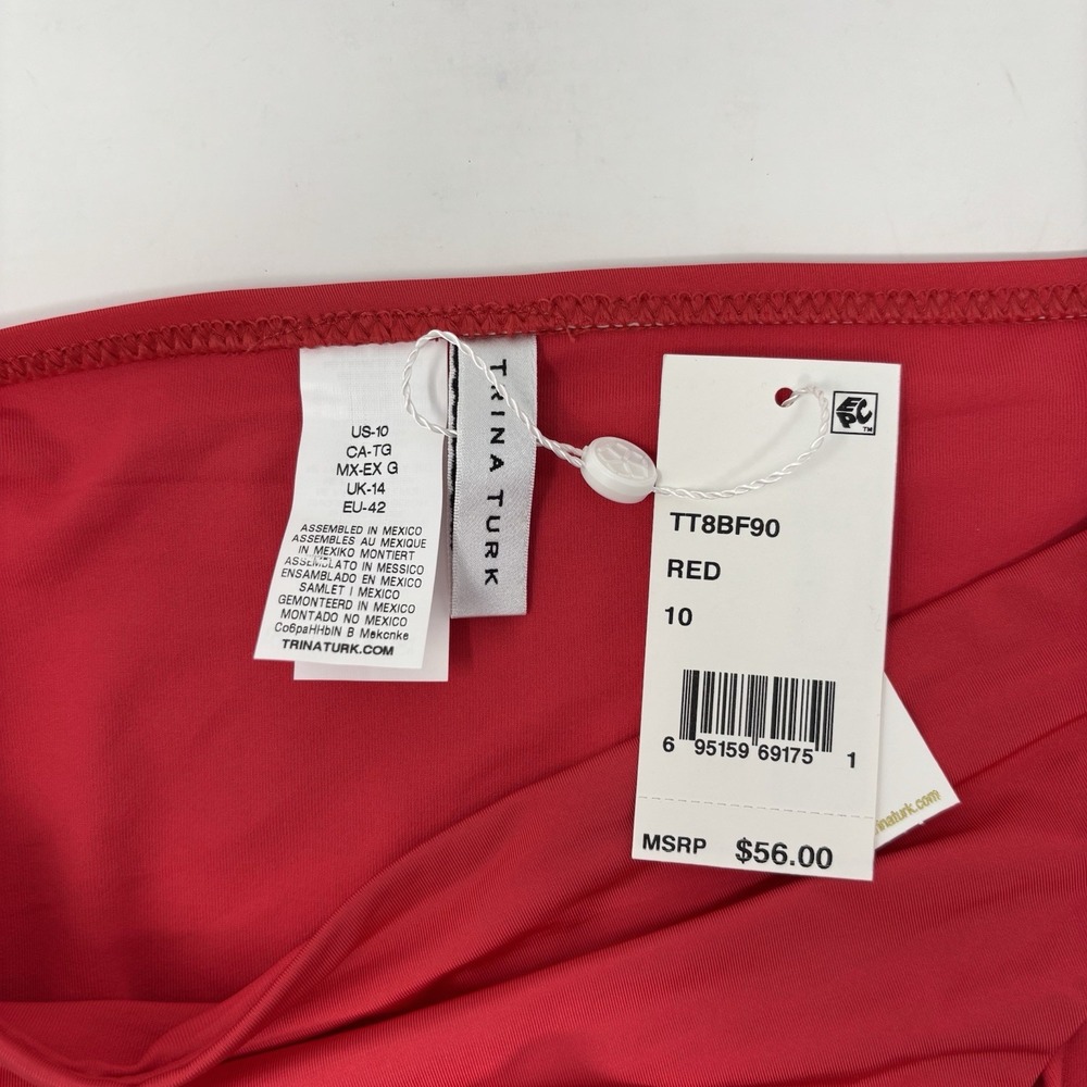 Trina Turk Womens Getaway Shirred Bikini Bottom Red Size 10 - Picture 4 of 6